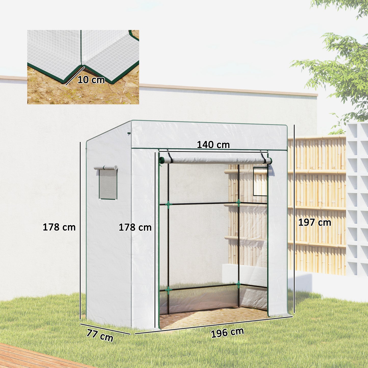 PE Cover Walk-in Outdoor Greenhouse
