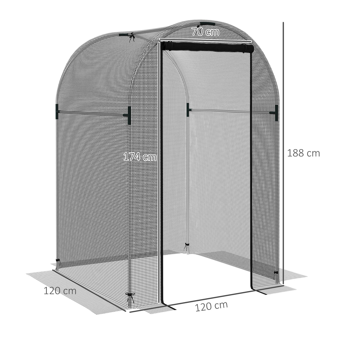 Galvanised Steel Fruit Cage, Plant Protection Tent with Zipped Door (1)