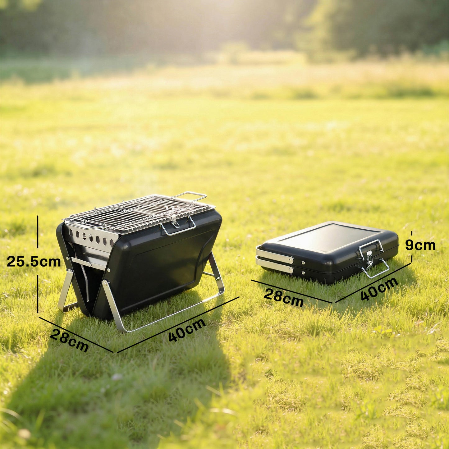 Charcoal BBQ Grill Portable Stainless Steel Barbecue