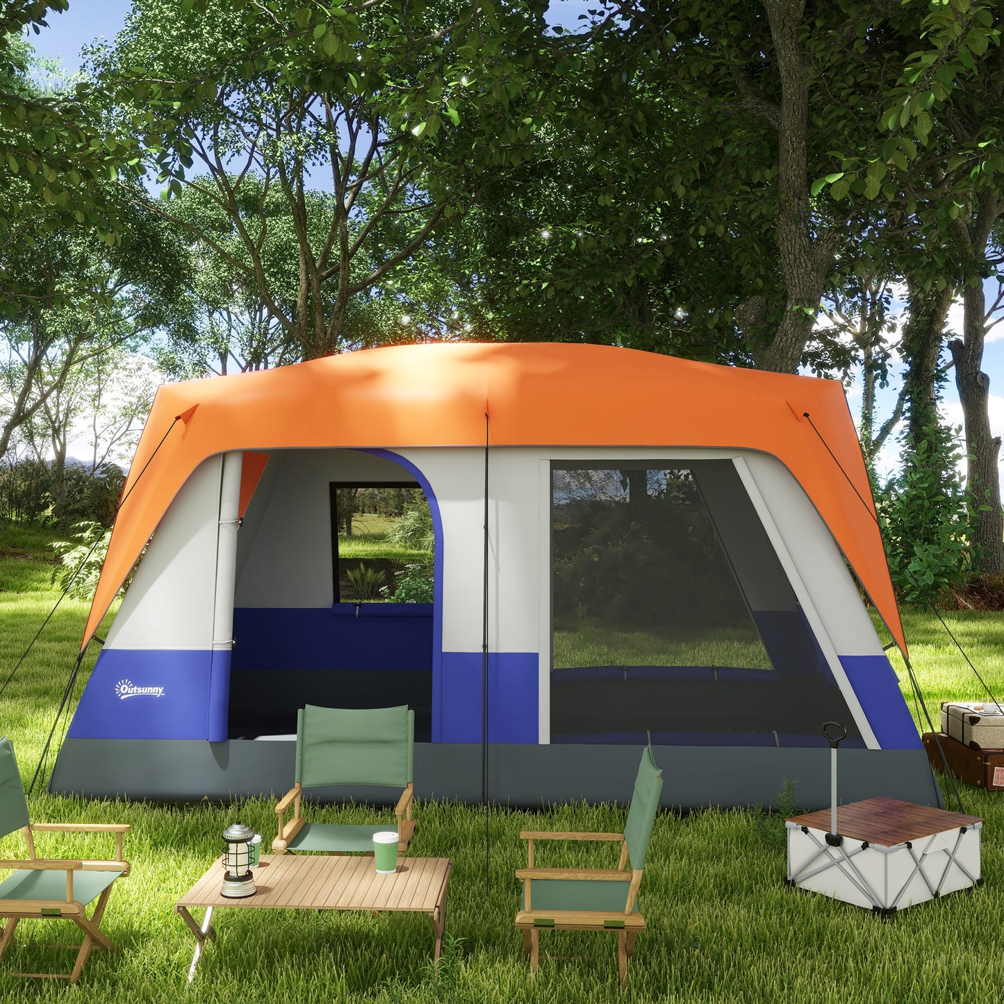 Six-Man Camping Tent, with Small Rainfly and Accessories