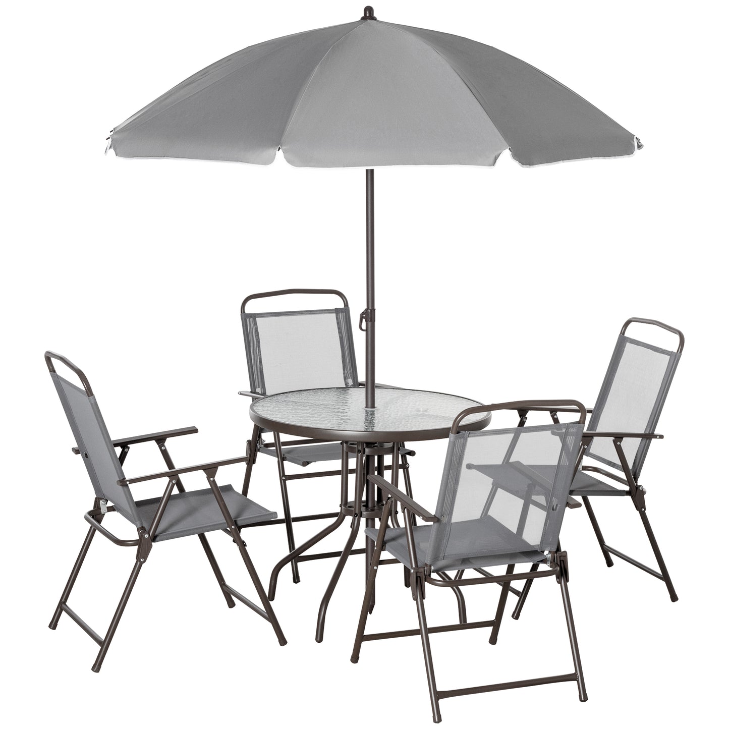 6 Piece Garden Dining Set with Umbrella (1)