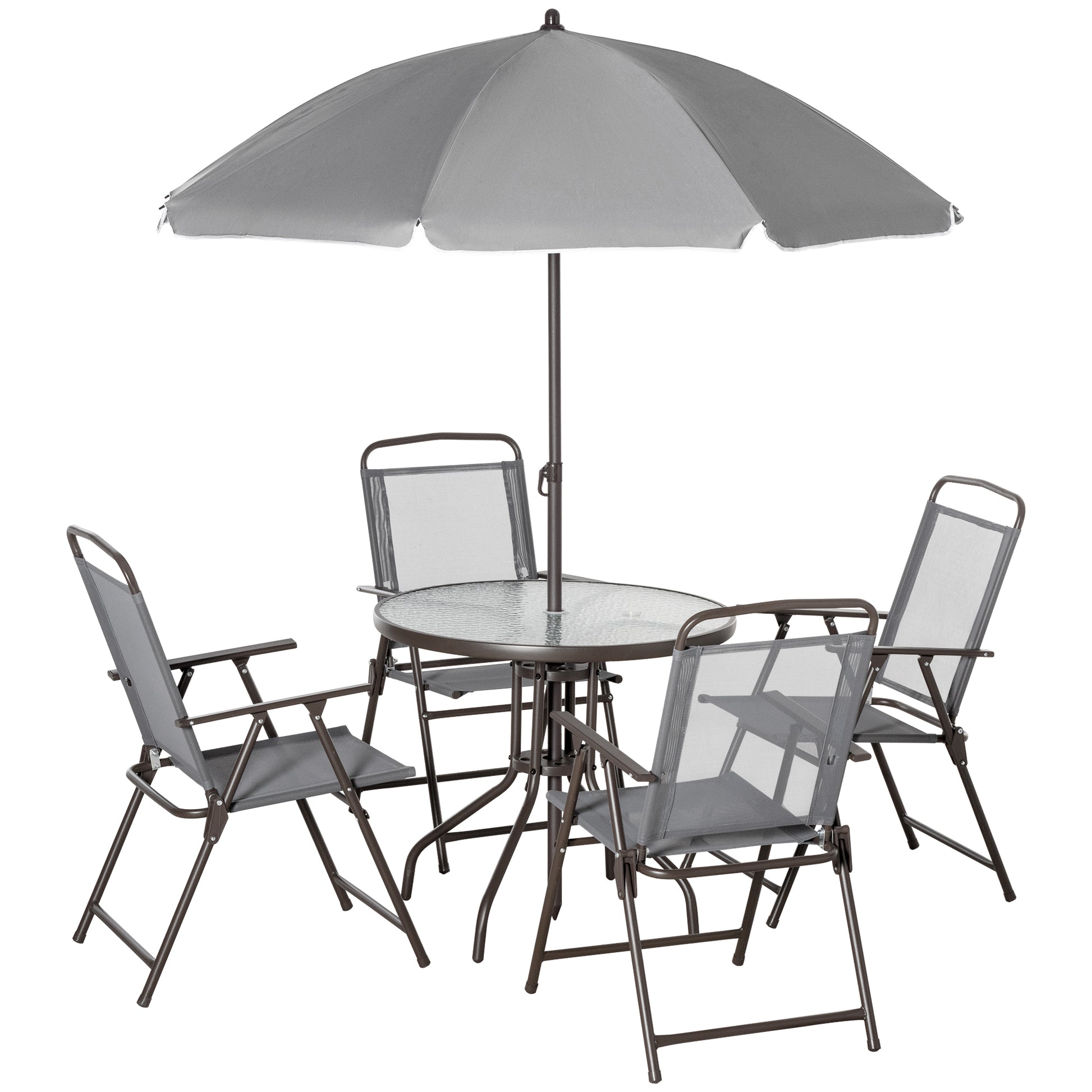 6 Piece Garden Dining Set with Umbrella (1)