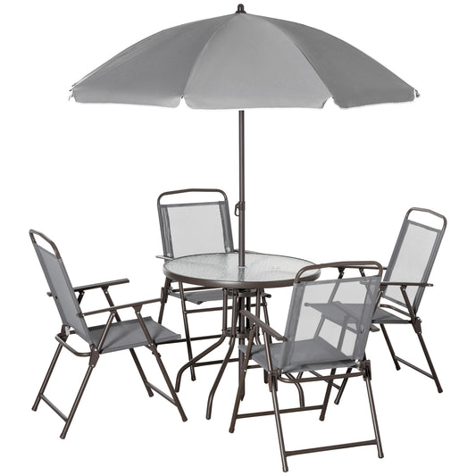 6 Piece Garden Dining Set with Umbrella (1)