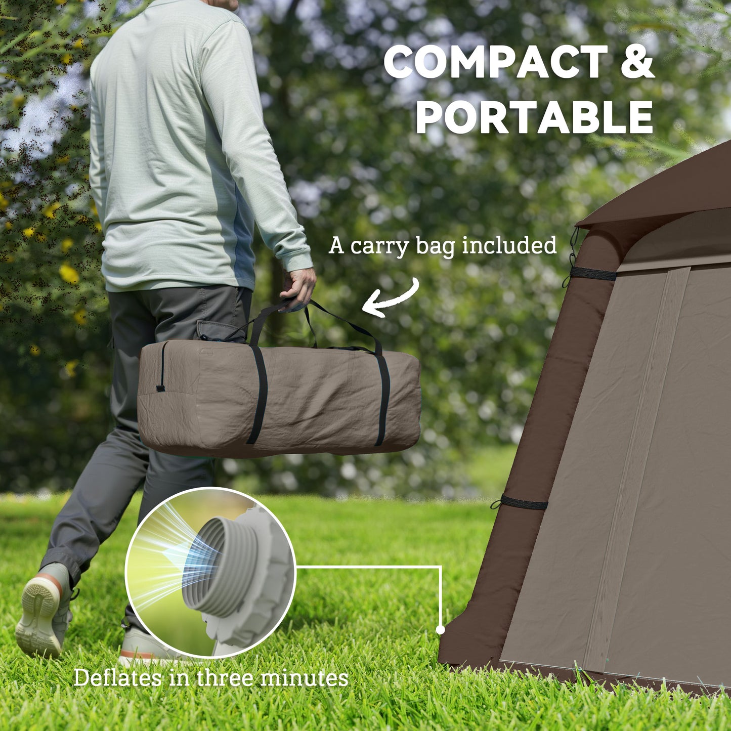 Blow Up Tent w/ Hand Pump, Inflatable Camping Tent