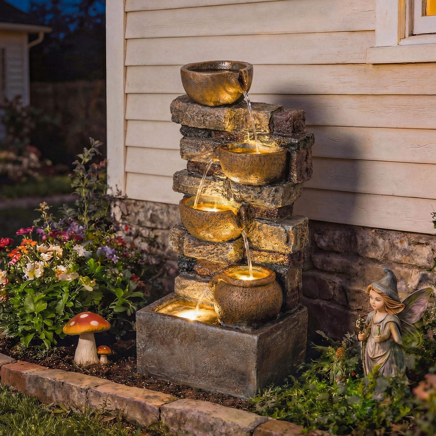 28" 5-Tier Outdoor Fountain