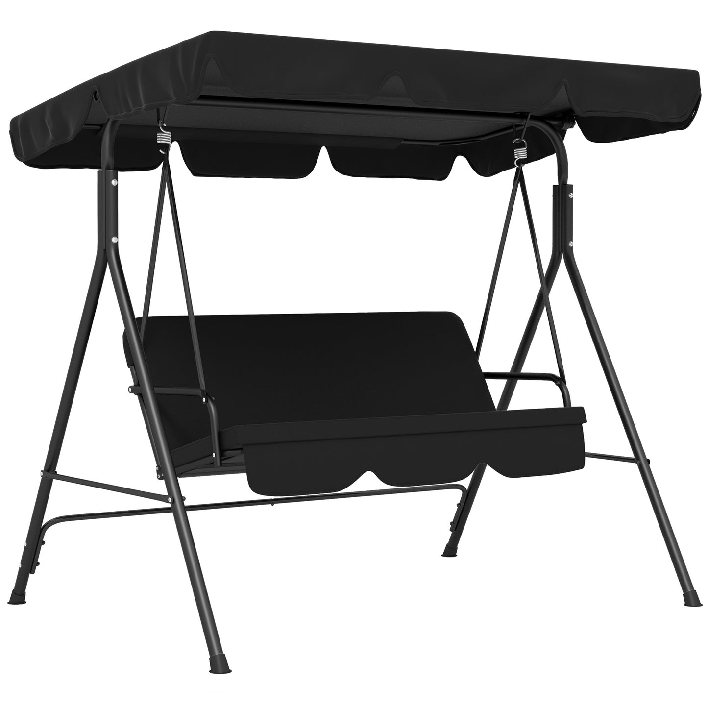 Three-Seater Garden Swing Chair, with Adjustable Canopy