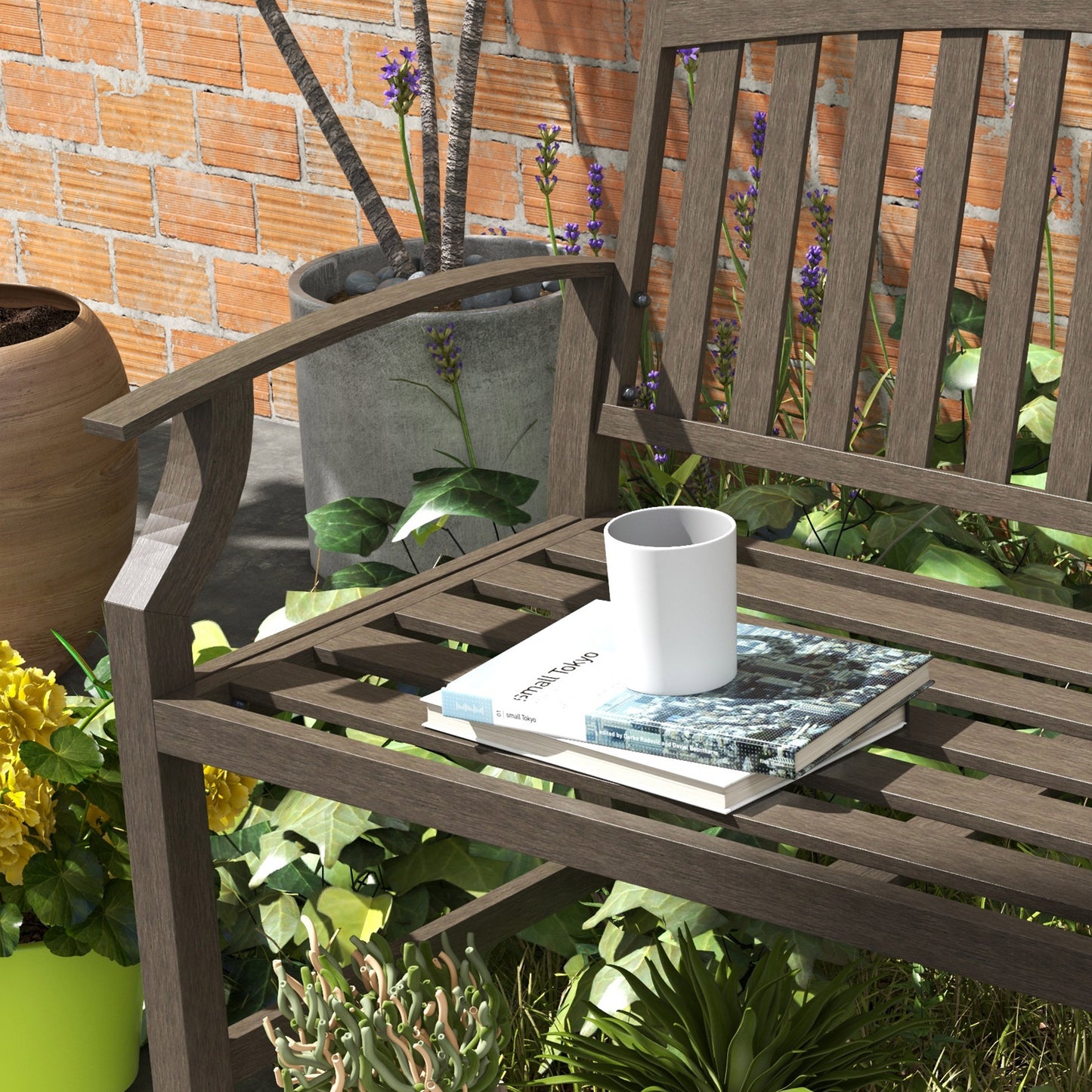 Two-Seater Simple Metal Bench