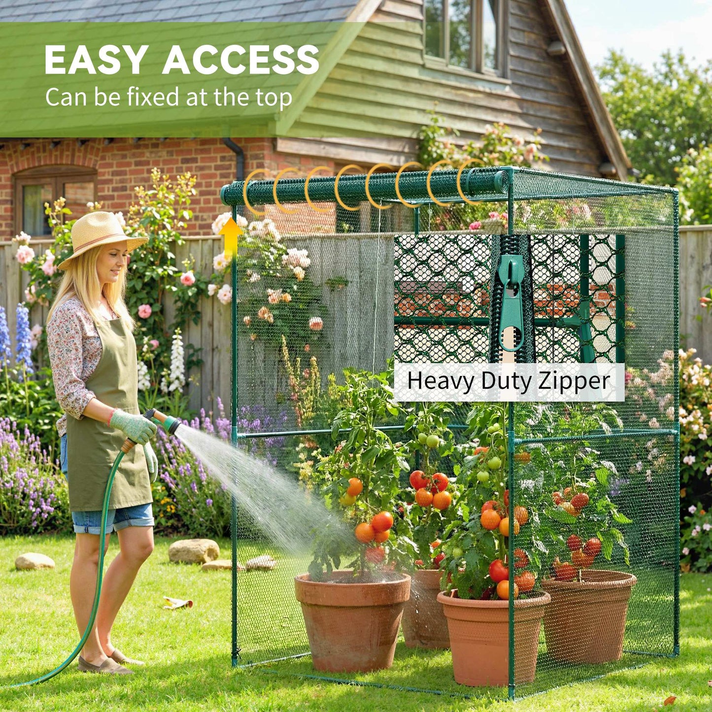 120 x 120cm Compact Plant Cage, with Netting