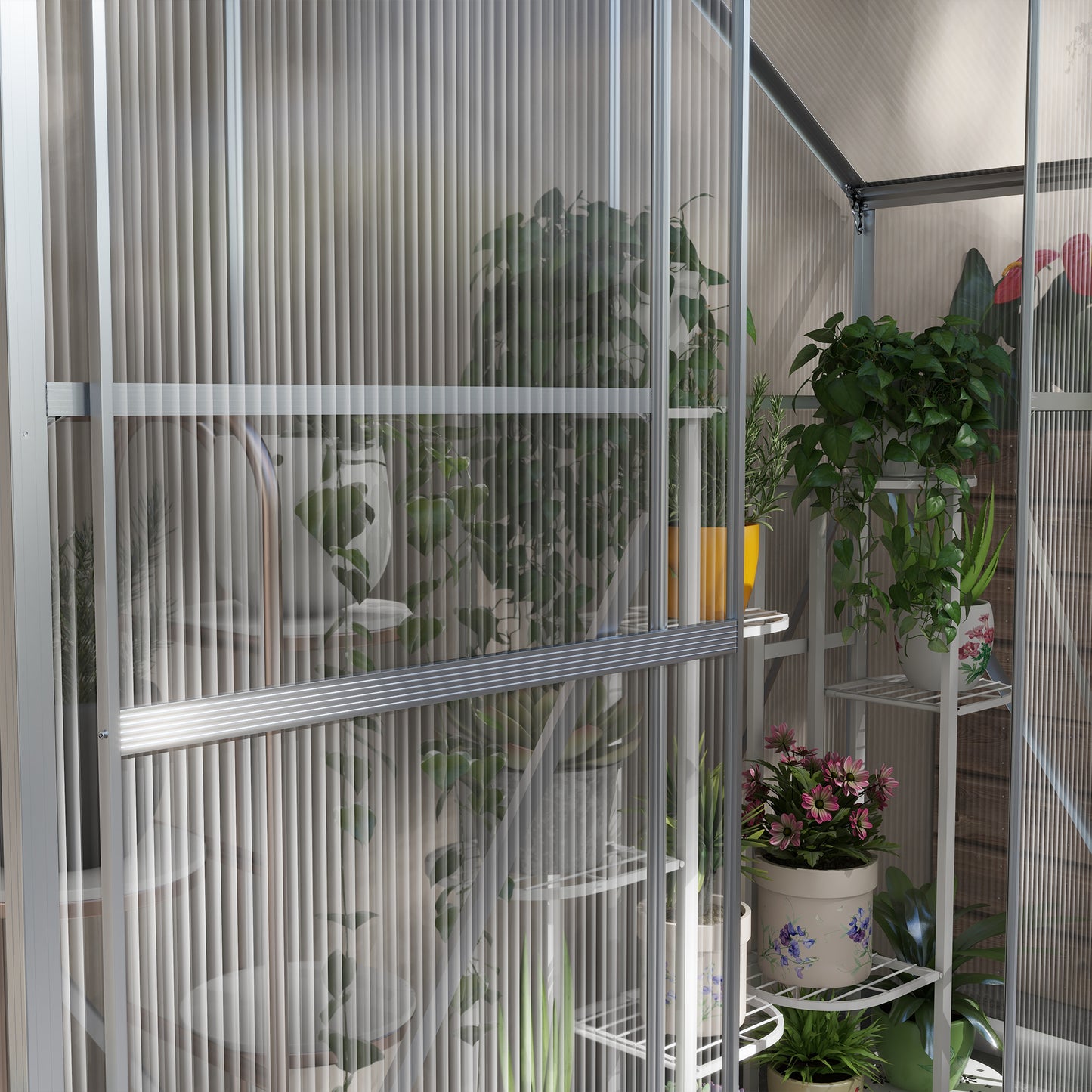 6 x 2.5ft Polycarbonate Greenhouse Walk-In Green House