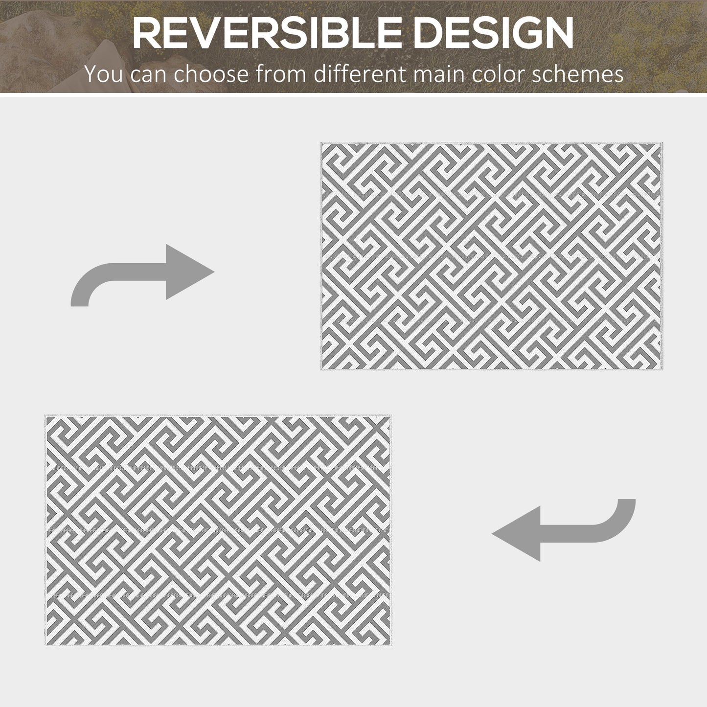Outdoor Rug Reversible Mat Plastic Straw Rug Portable RV Camping Mat (1)