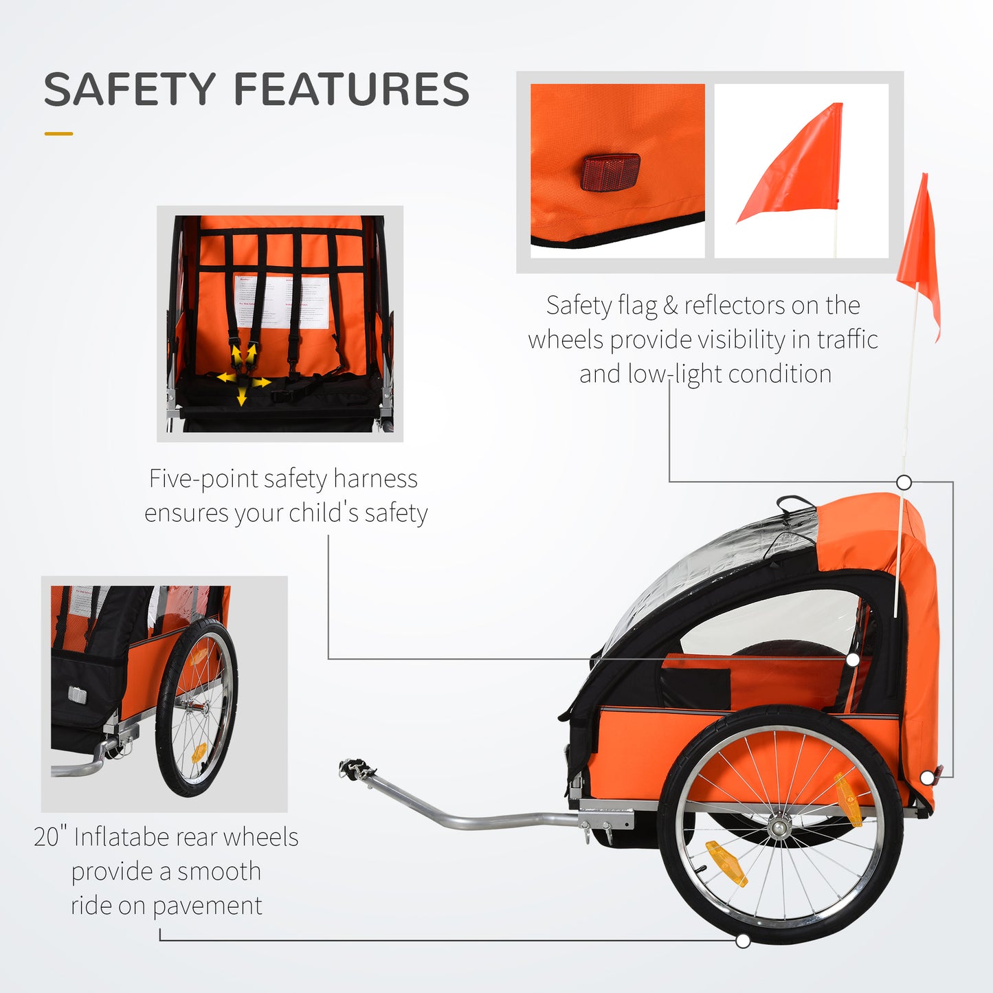 2 Seat Bike Trailer Bicycle wagon (1)
