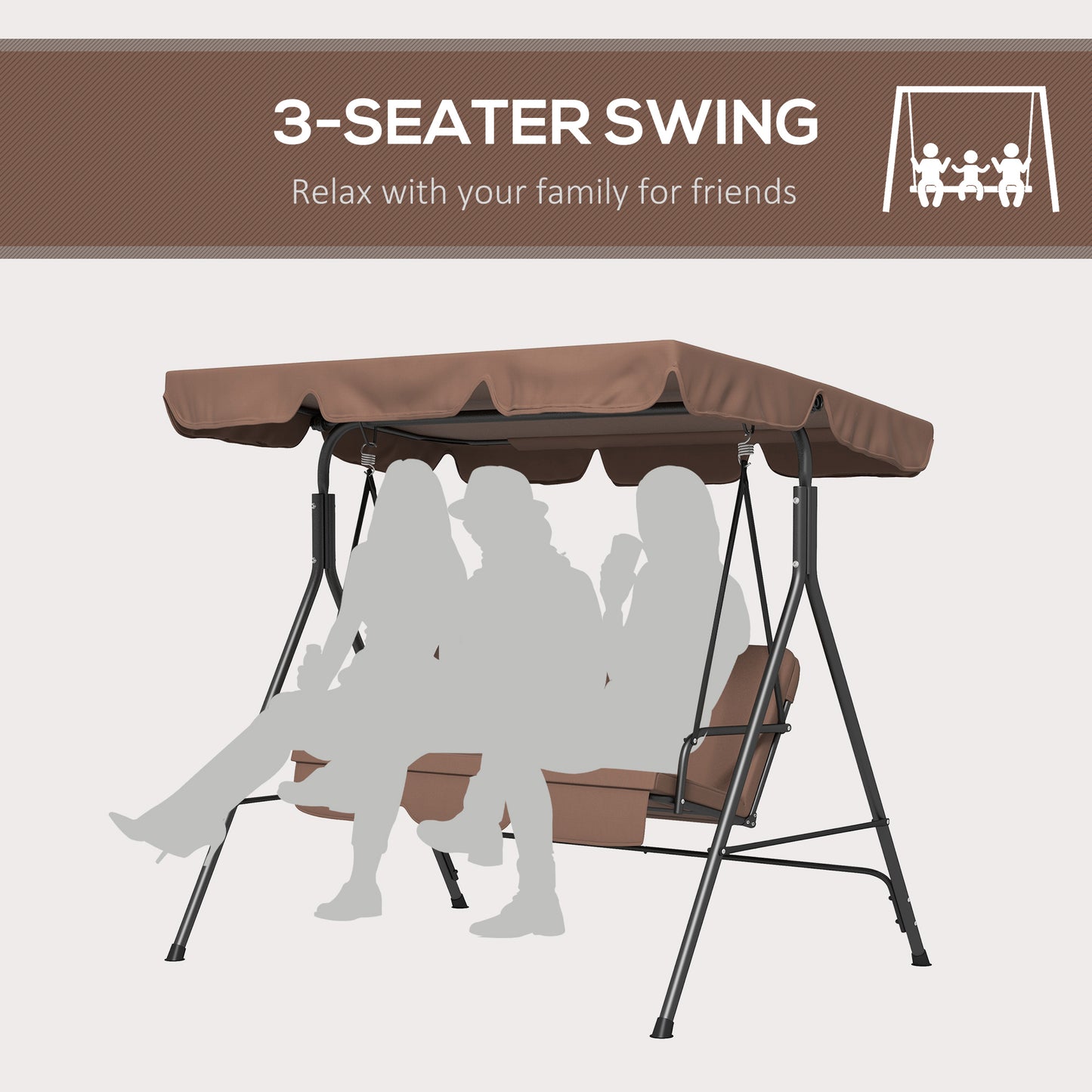 3 Seater Garden Swing Chair