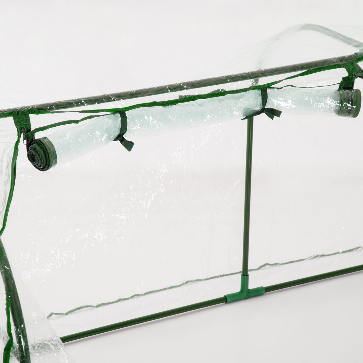 Set of 2 Tunnel Greenhouse, Green Grow House with Roll-up Door (1)