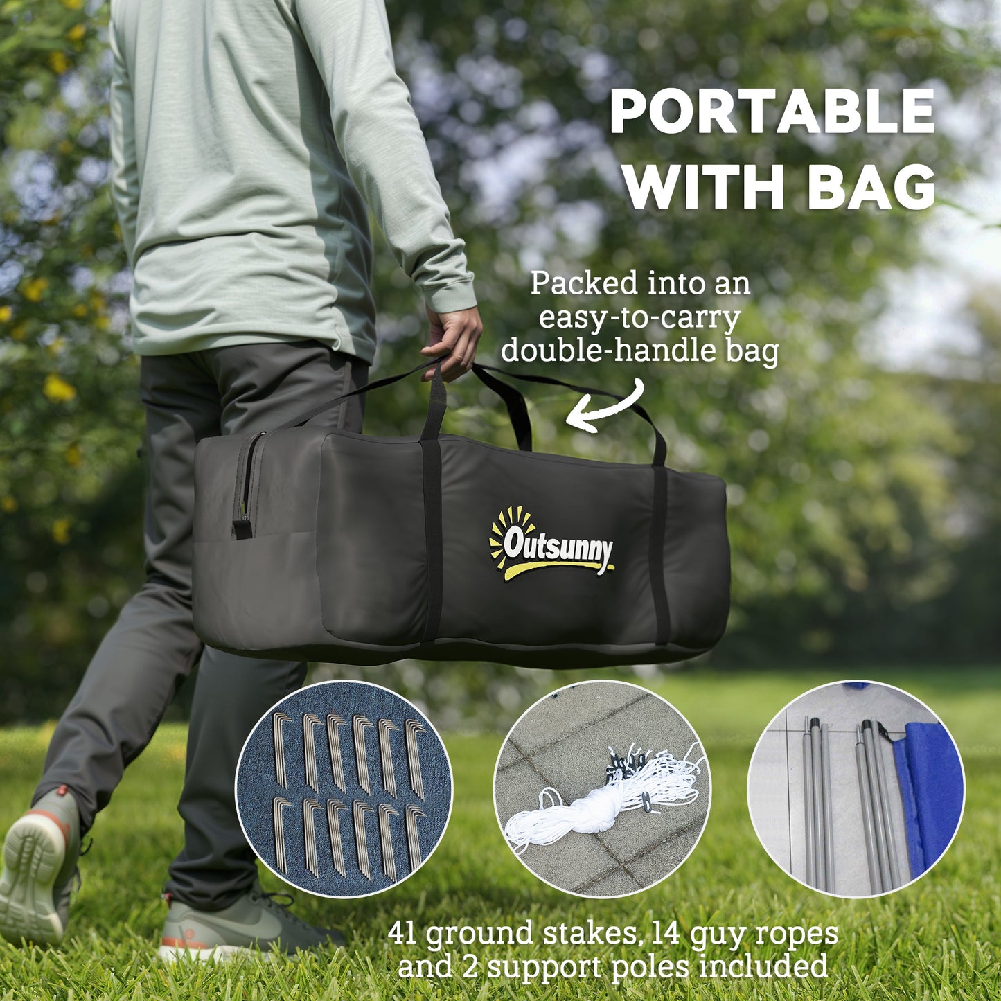 6-9 Man Tent with Bedrooms and Living Room, Accessories Included