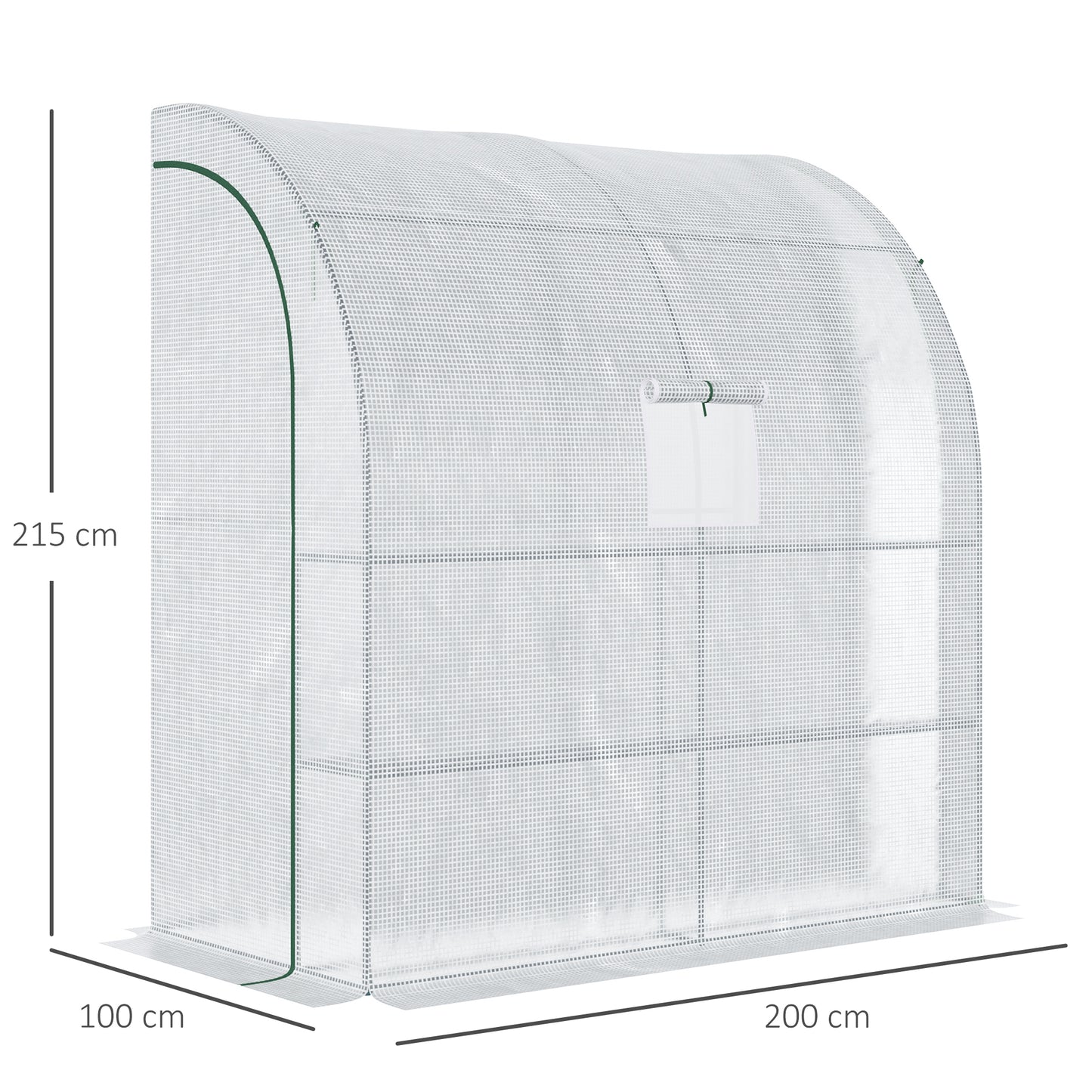 Walk-In Lean to Wall Greenhouse with Windows and Doors