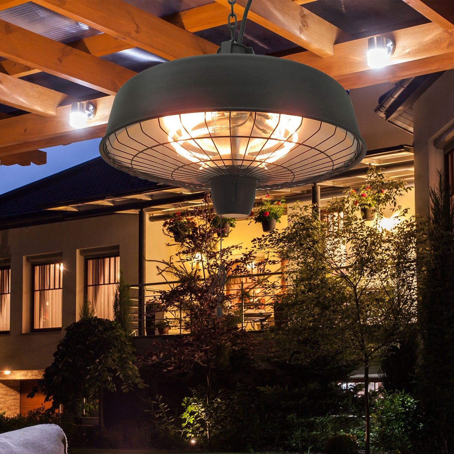 Adjustable Power 1000/2500W Infrared Halogen Electric Patio Light