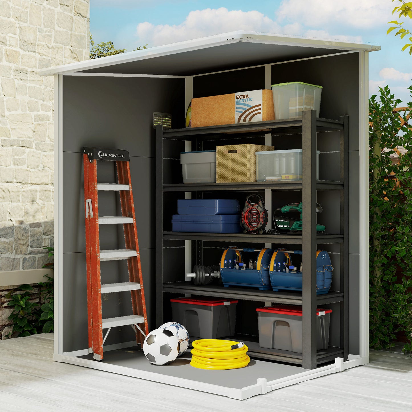 4'x5' Garden Storage Shed, Lean to Shed
