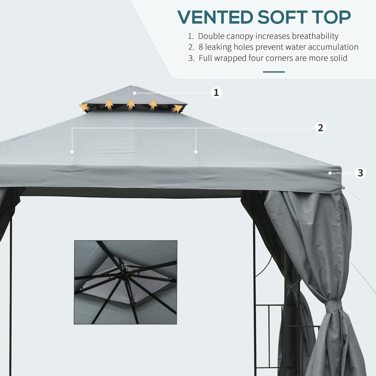 3 x 3 m Garden Gazebo Double Roof Marquee Patio Wedding Party Tent (2)