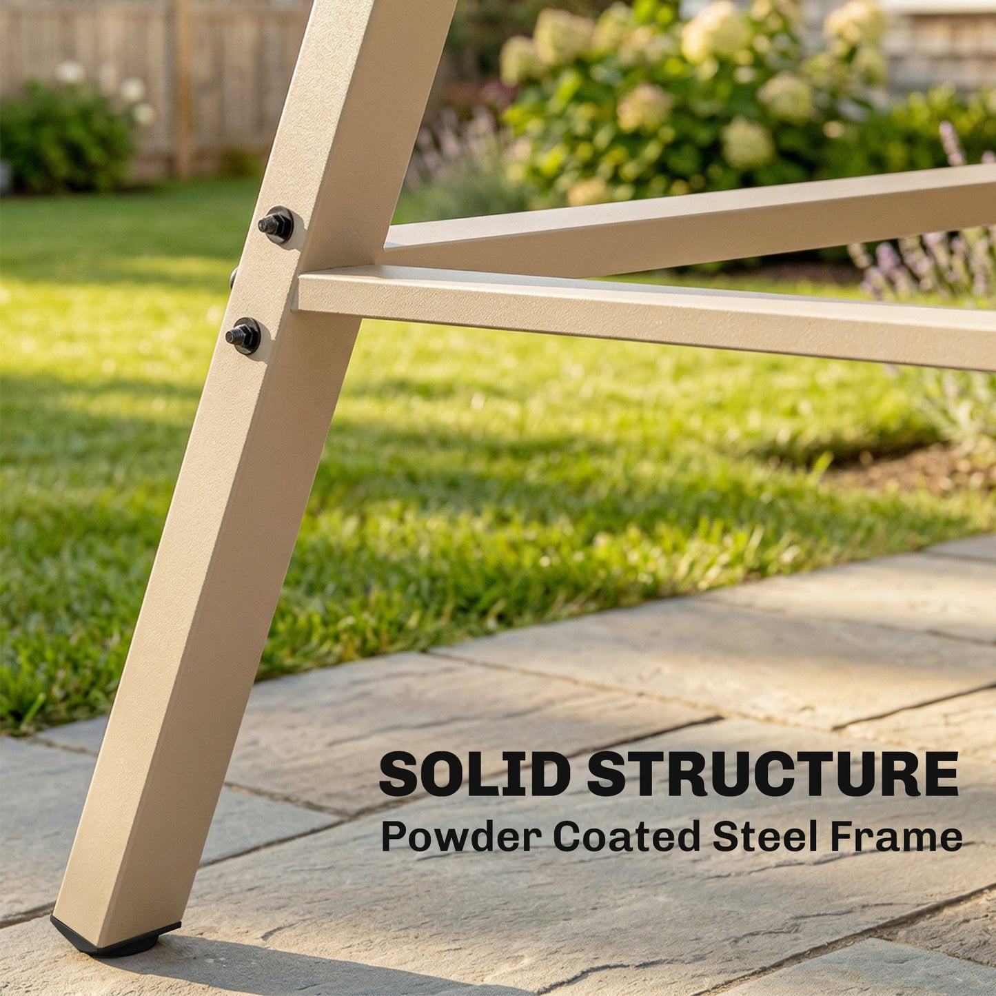Three-Seat Garden Swing Chair, with Adjustable Canopy