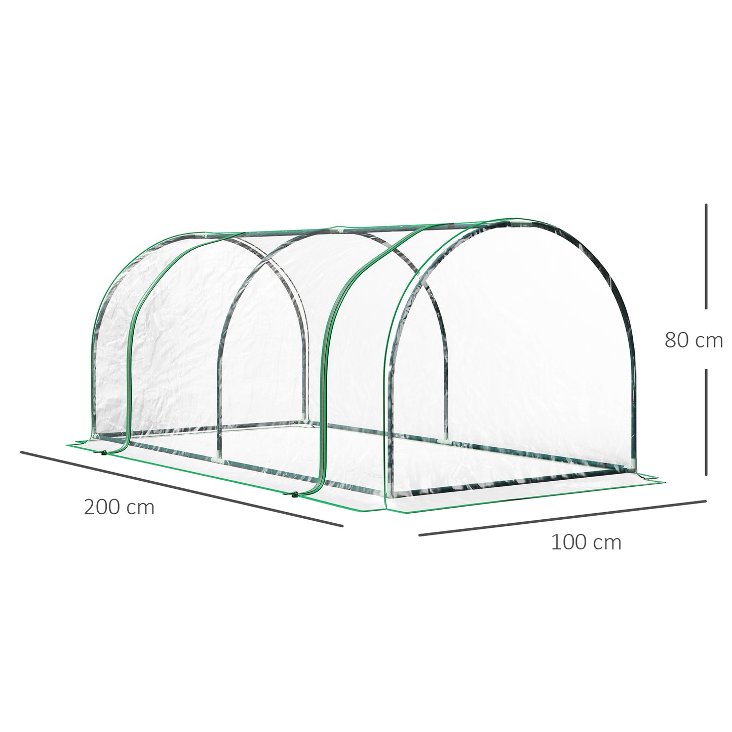 Set of 2 Tunnel Greenhouse, Green Grow House with Roll-up Door (1)