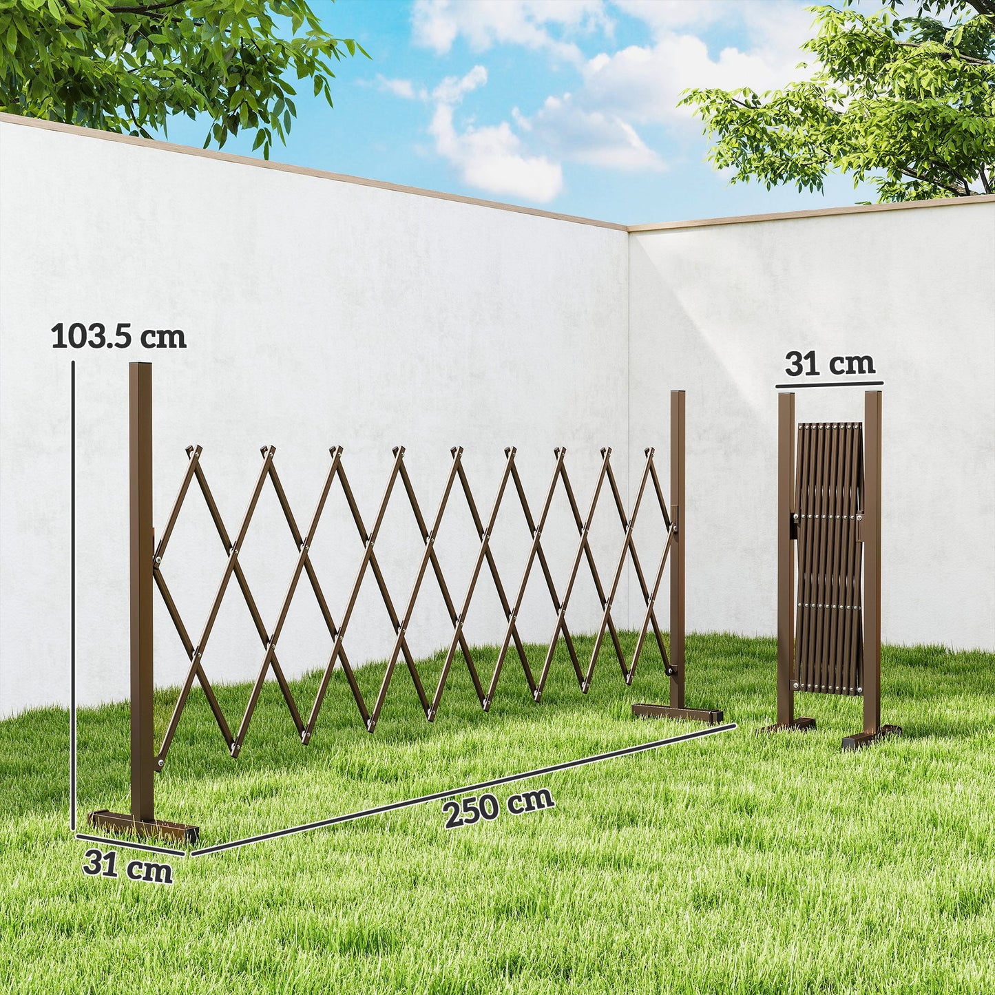 Expanding Trellis Fence, Freestanding Movable Fence