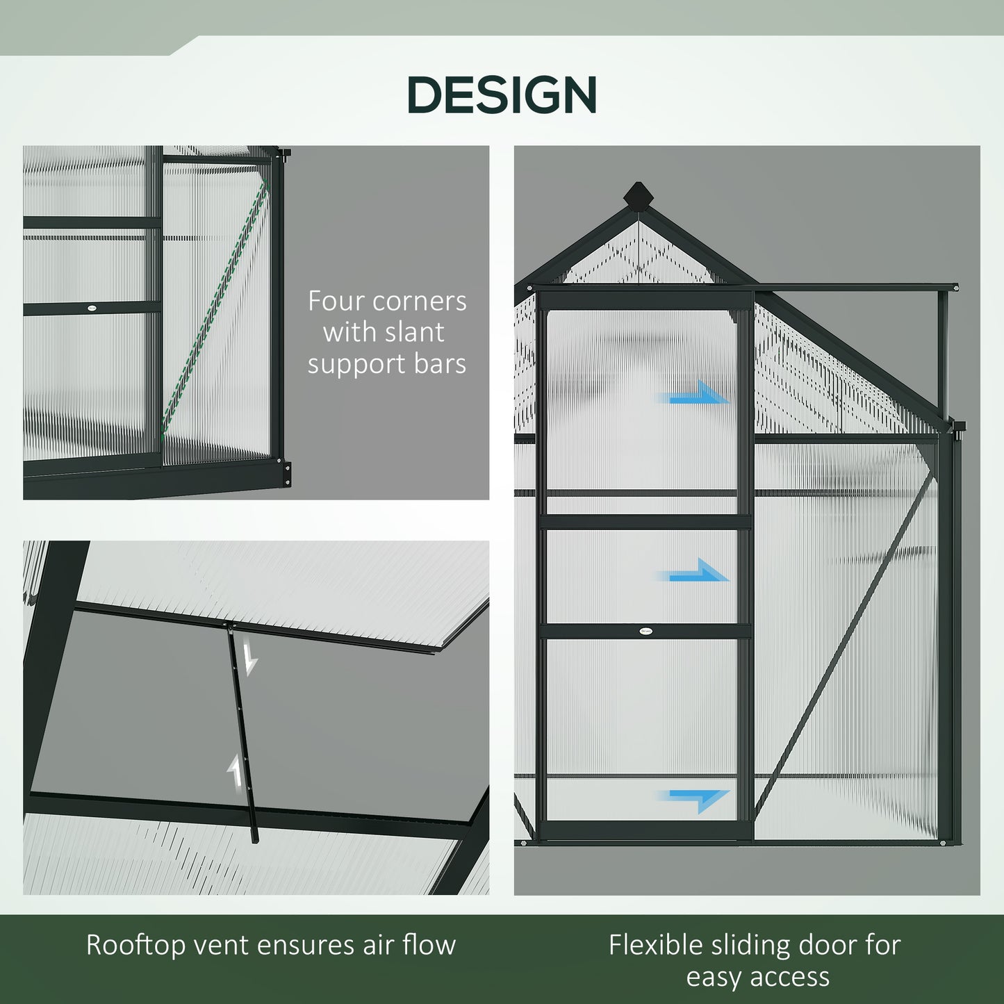 6 x 4ft Polycarbonate Greenhouse (1)