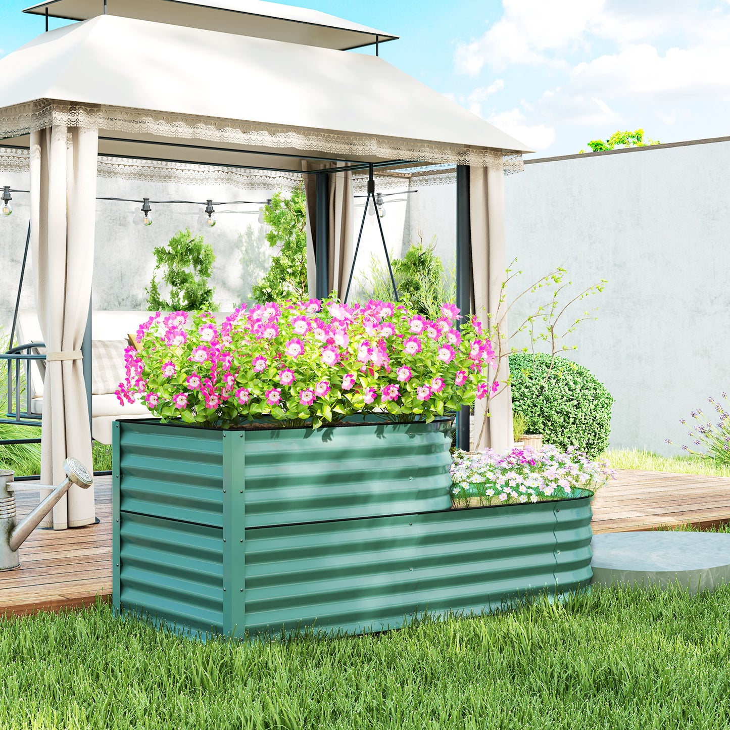 Two-Tier Galvanised Steel Garden Planter