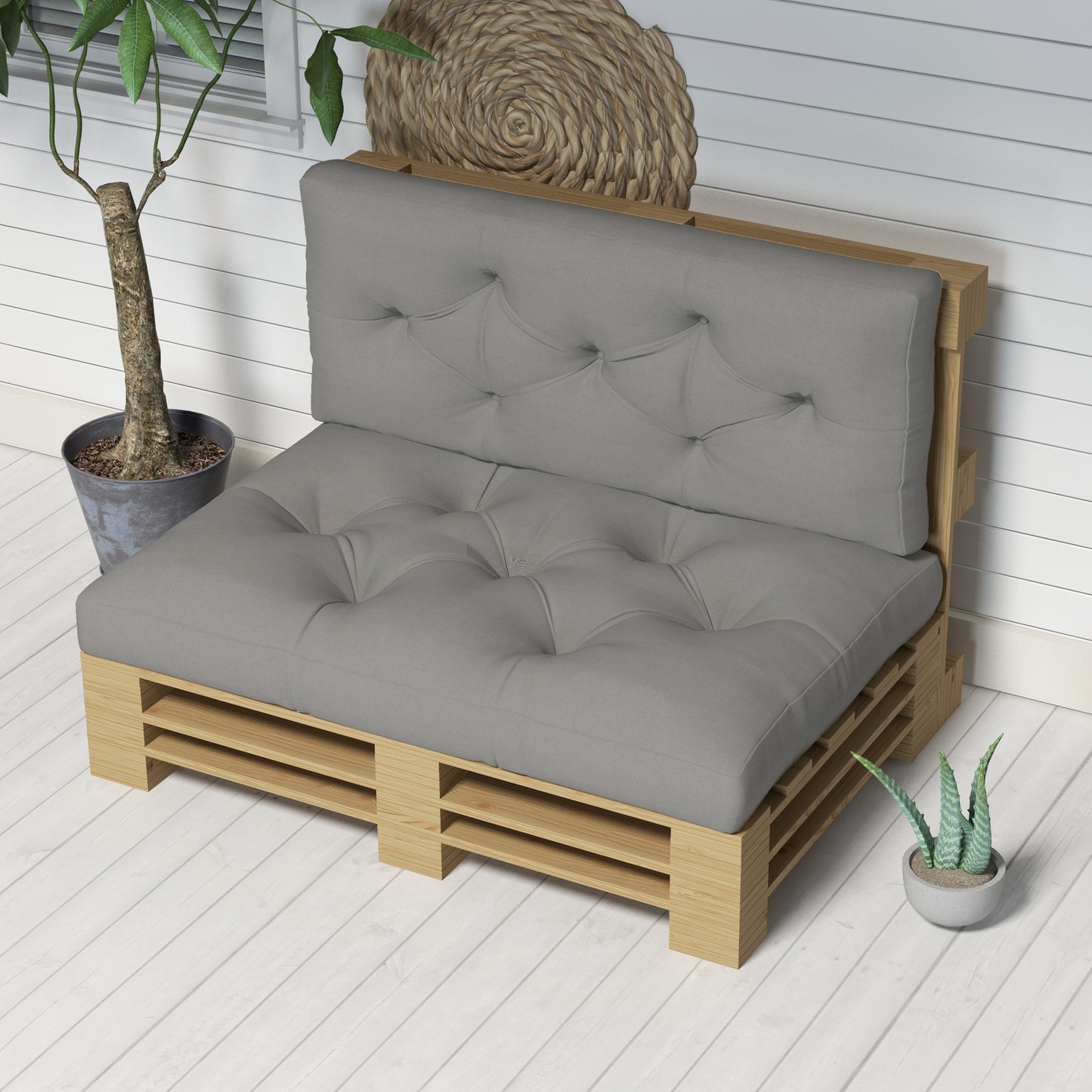 Seat and Back Padded Pallet Cushion Set