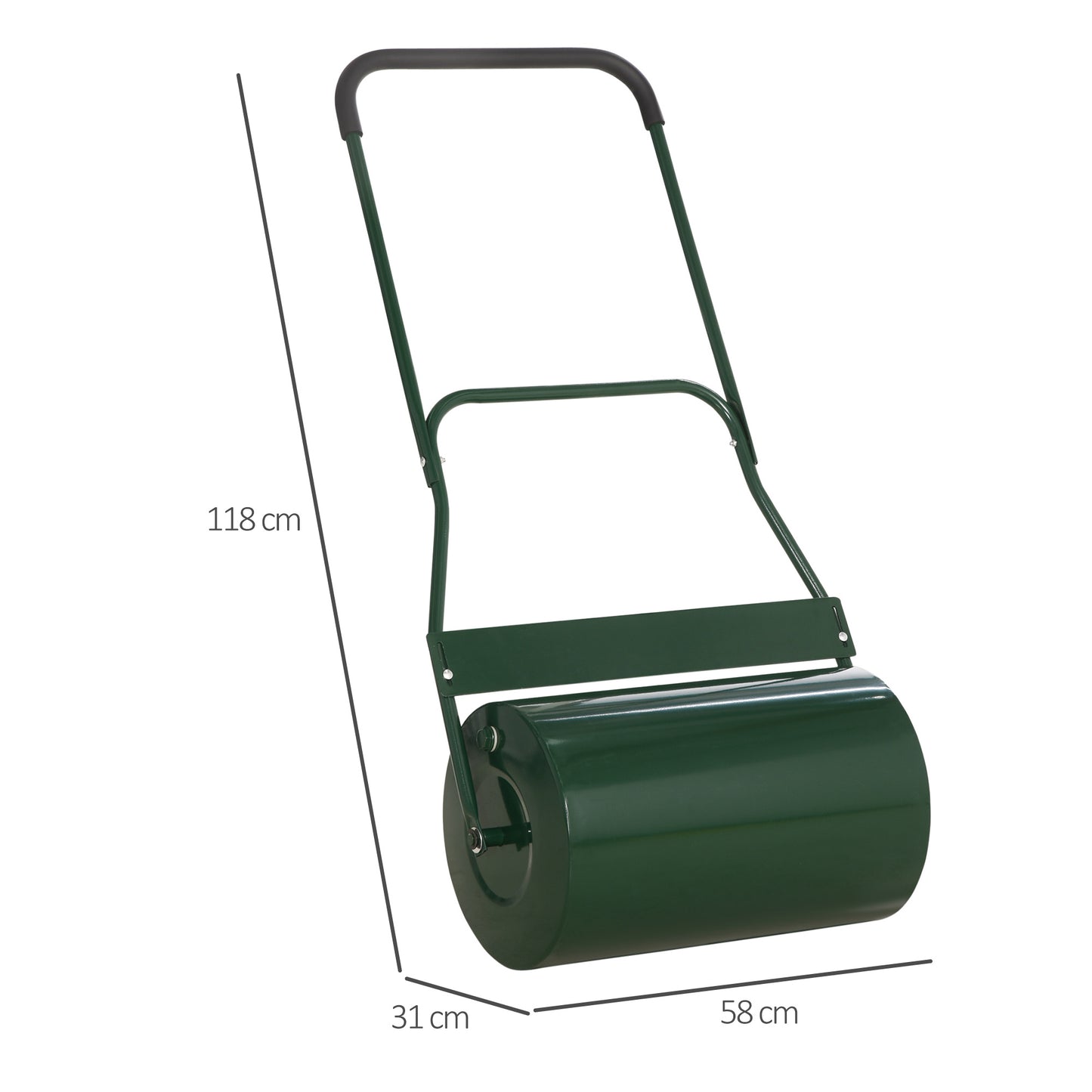 40L Garden Lawn Roller, Water Sand Filled Outdoor Grass Roller