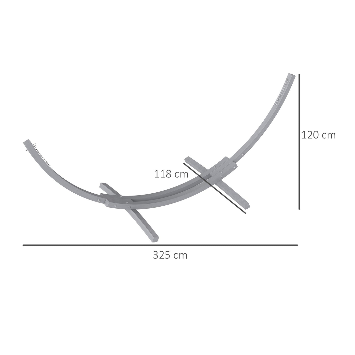 3.25m Wooden Hammock Stand Universal Fit Garden Picnic Camp