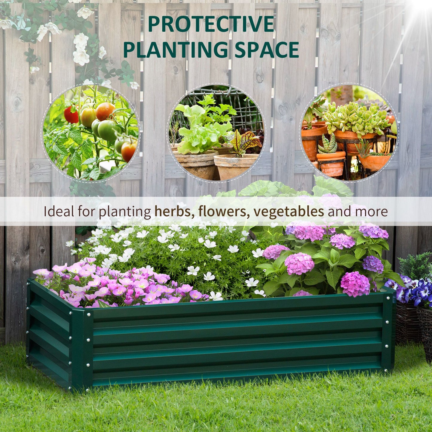 Raised Beds for Garden, Galvanized Outdoor Planters