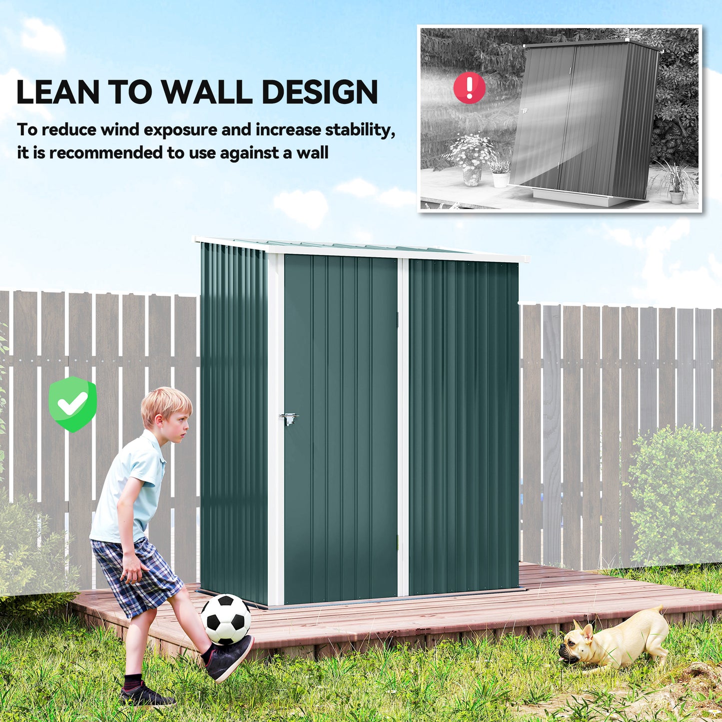 5.3 x 3.1ft Corrugated Steel Garden Shed