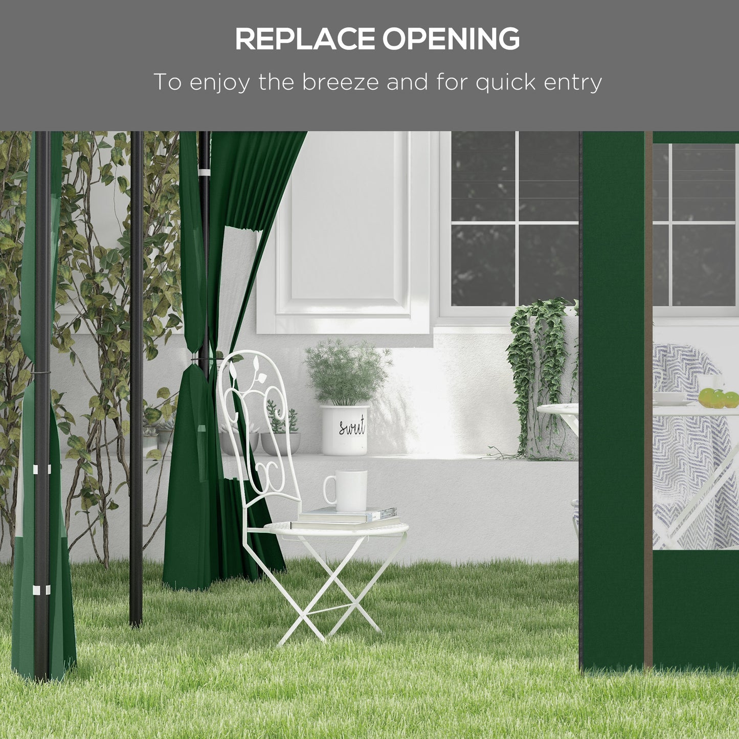 Set of Two 295cm Replacement Canopy Walls