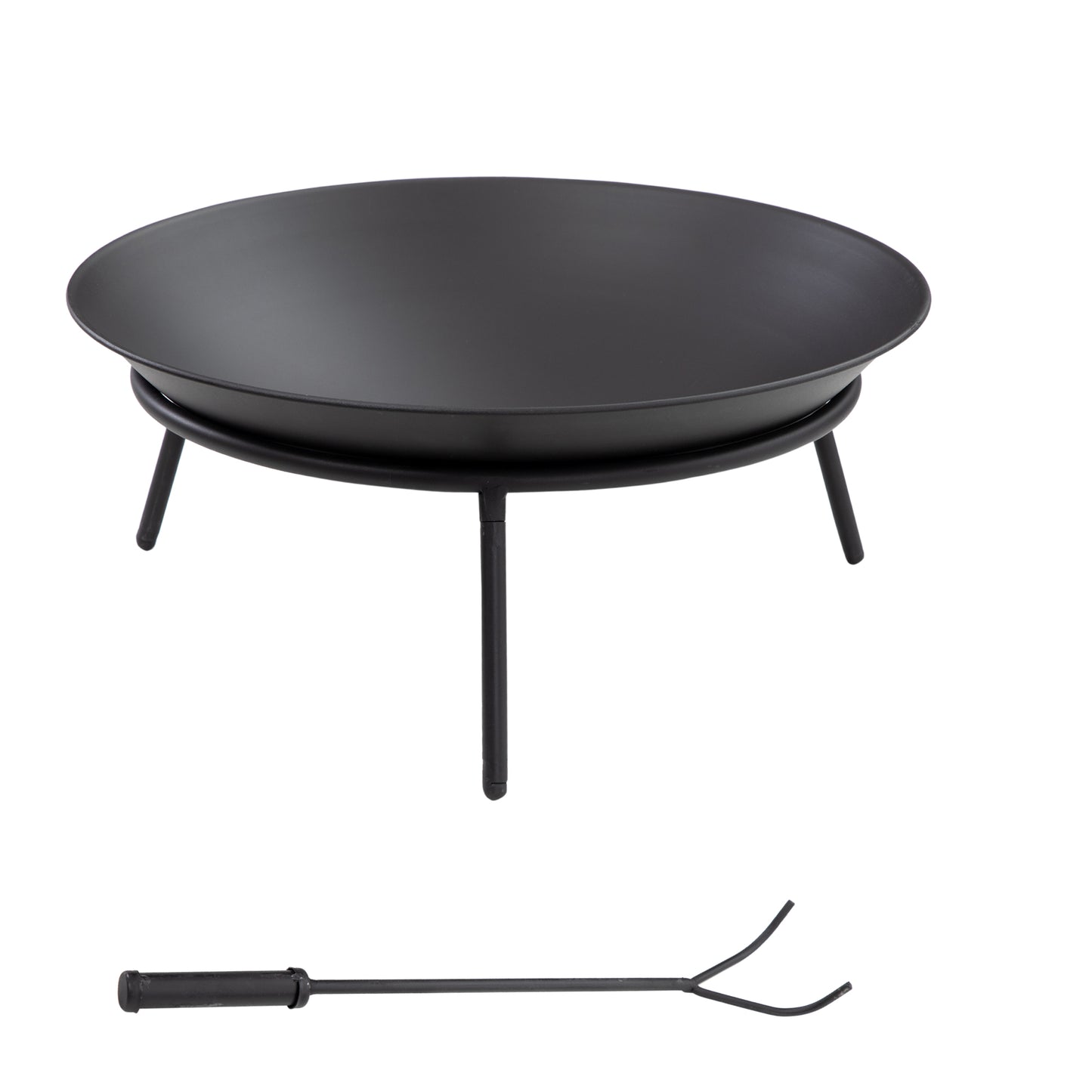 Outdoor Fire Pit, Portable Round Firepit with Poker, for Garden