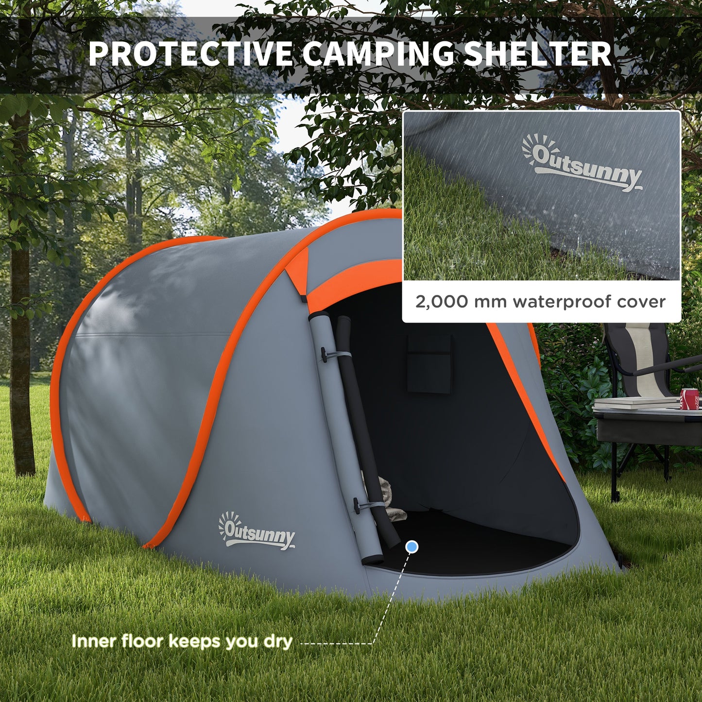 Two-Man Pop-Up Dome Tent, with Accessories