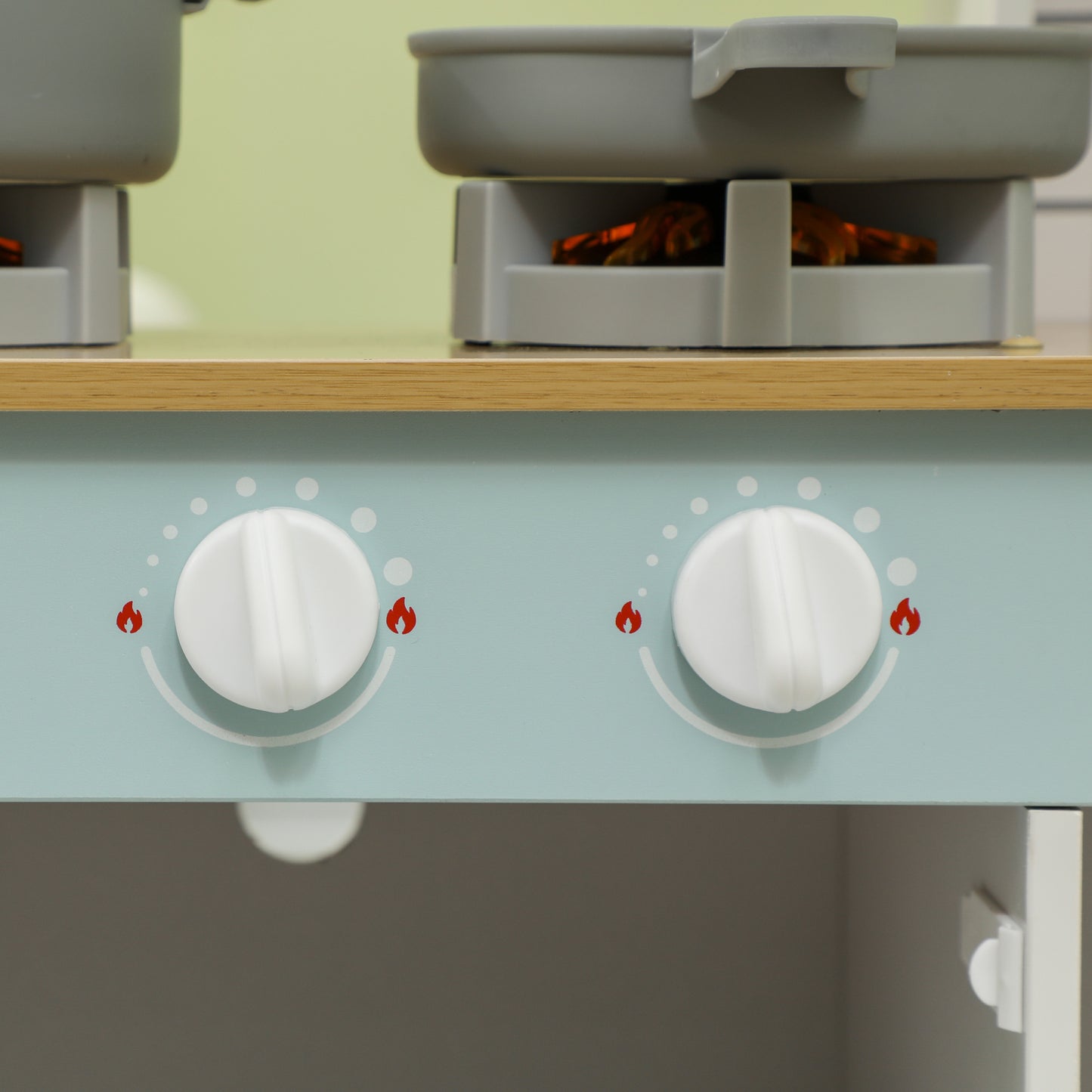 Toy Kitchen, Pretend Role Play Kitchen with Hob, Sound, Light