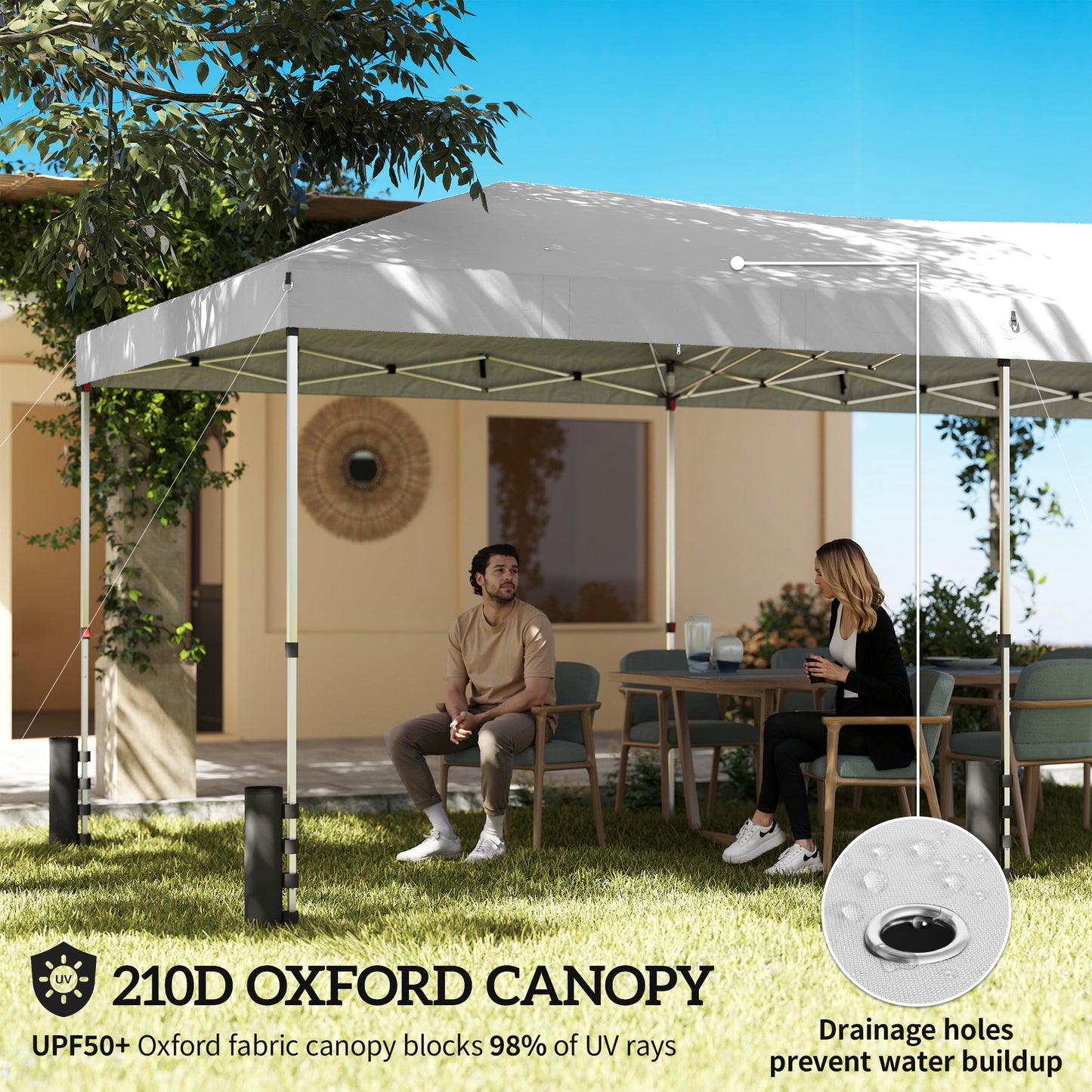 3 x 6 m Pop Up Canopy with UV50+ Protection Garden Gazebo