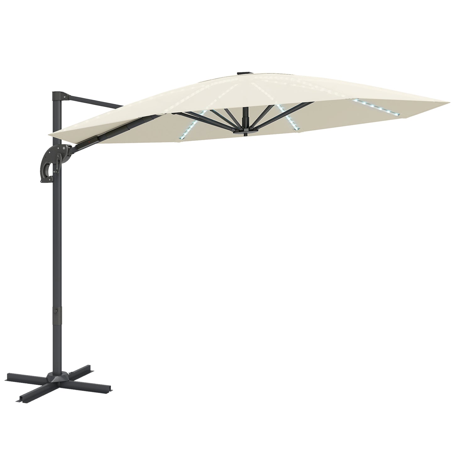 3(m) Cantilever Garden Parasol with Solar Powered Lights