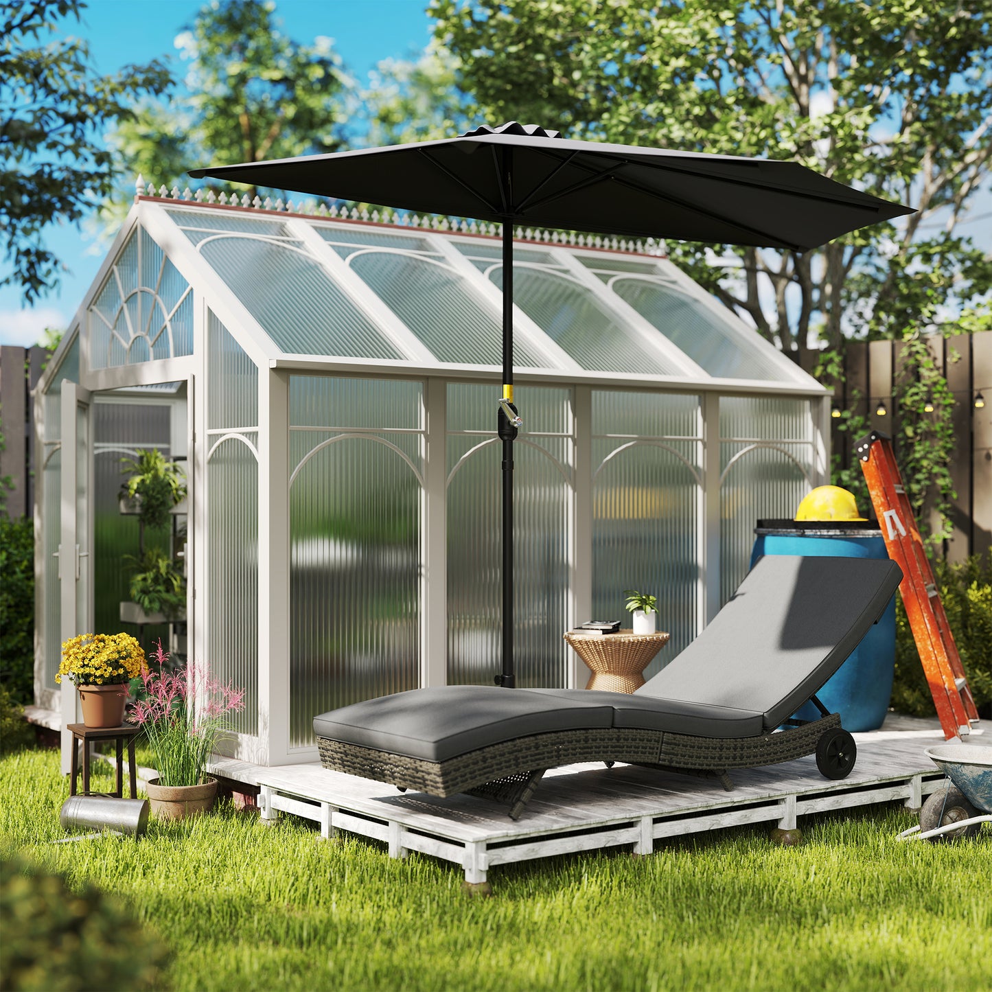 Patio Wicker Chaise Lounge Chair