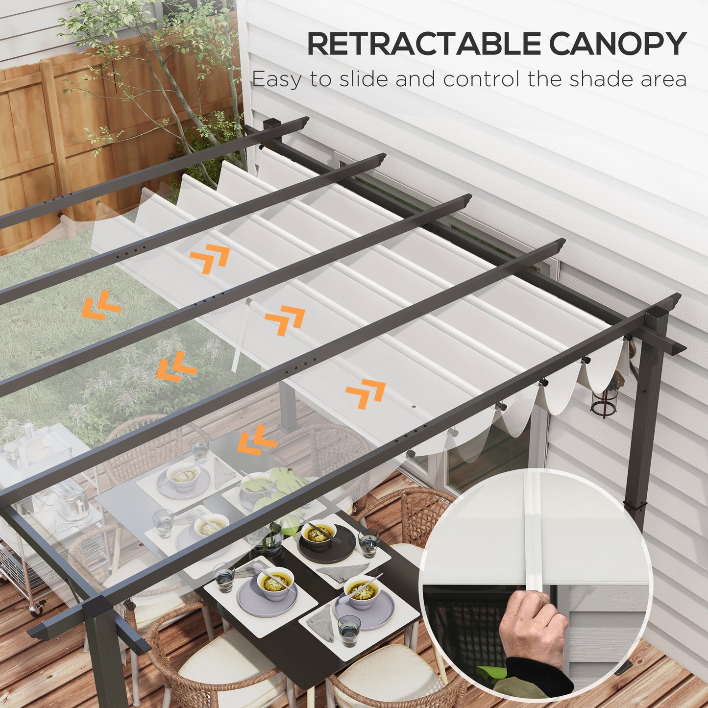 3 x 3(m) Aluminium Pergola Canopy Gazebo Awning Outdoor Garden Sun