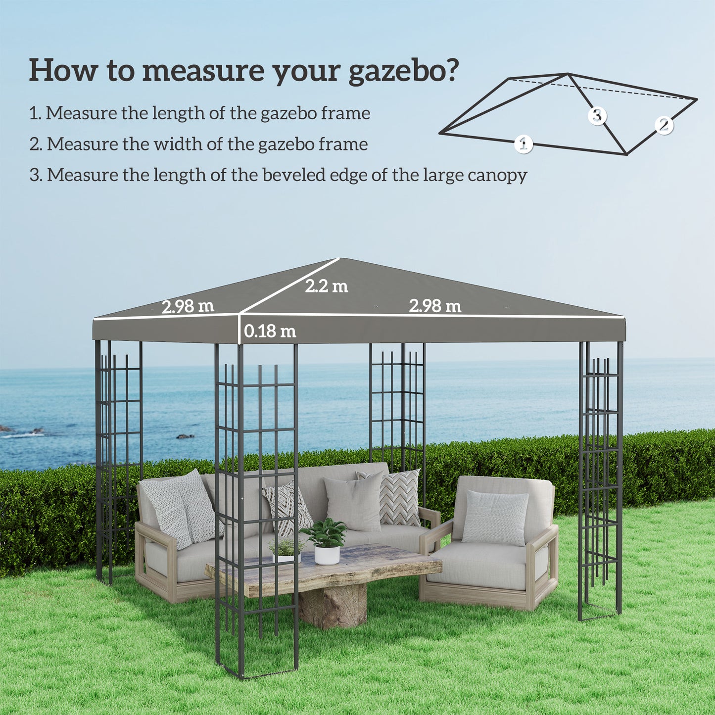 3 x 3(m) Gazebo Frame Replacement
