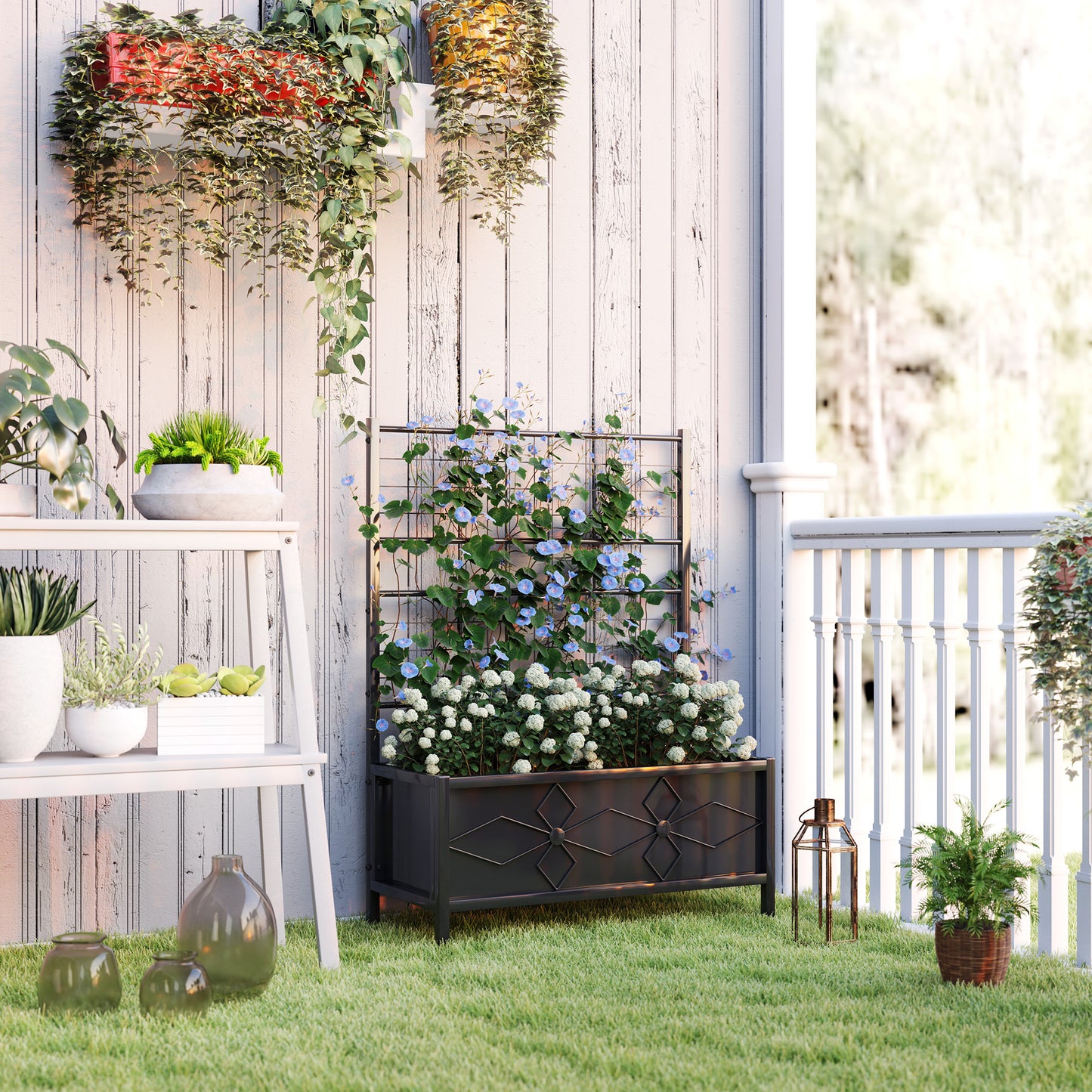 Raised Bed for Garden with Trellis