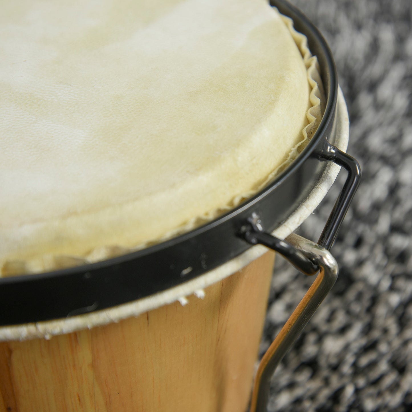 Wooden Bongo Drum Set Φ7.75" & Φ7" w/ Drum Head