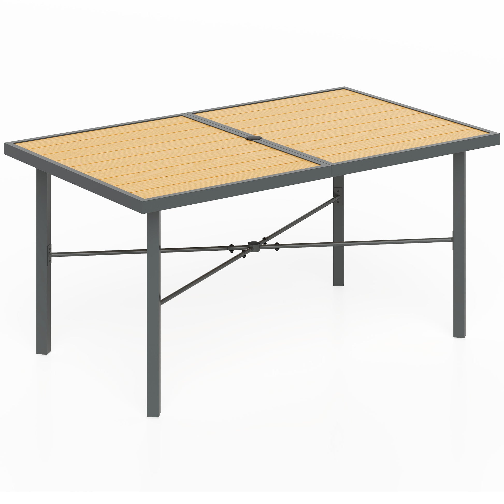 Garden Table for 6, 150 cm Rectangular Outdoor Dining Table