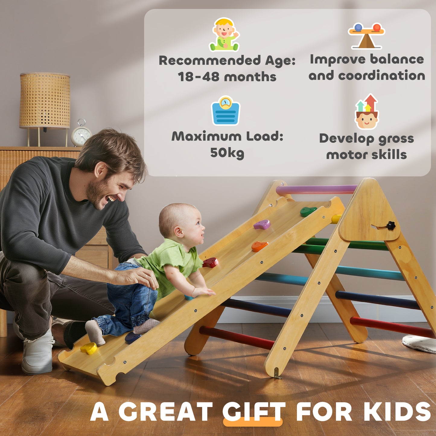 Toddler Climbing Frame for Kids, with Ramp