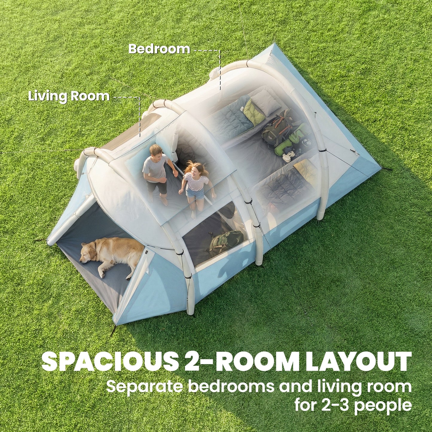 Inflatable Camping Tent w/ Air Pump