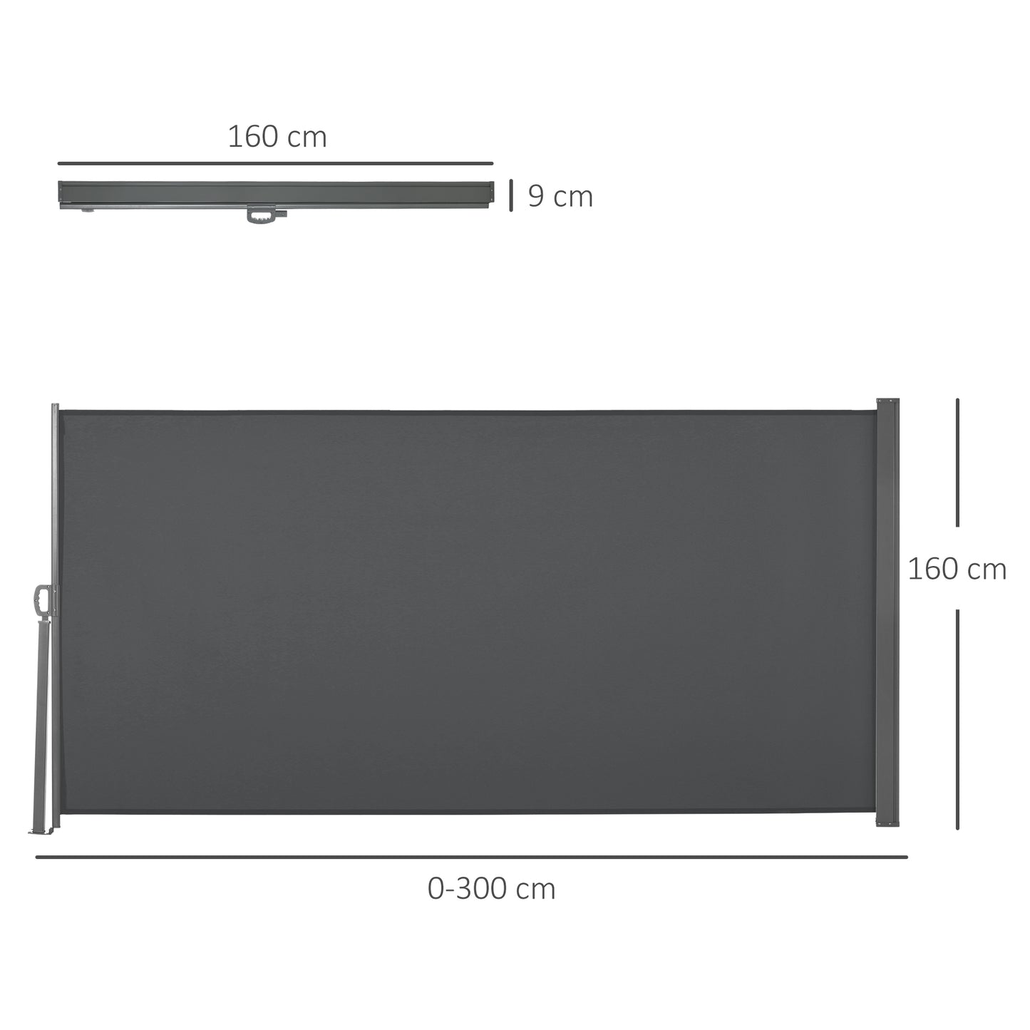 Retractable Sun Side Awning Screen Fence Patio Garden Wall Balcony