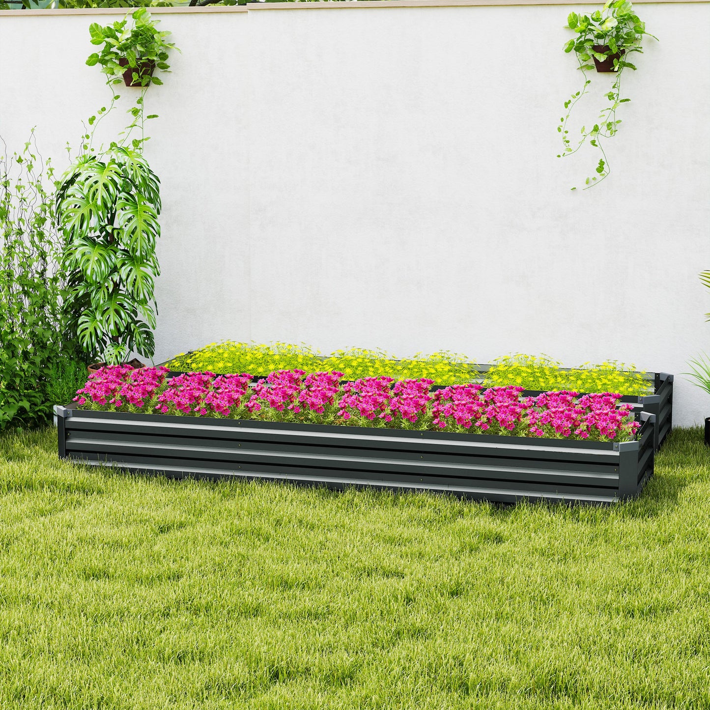 60 x 240cm Galvanised Steel Planter, with Open Bottom
