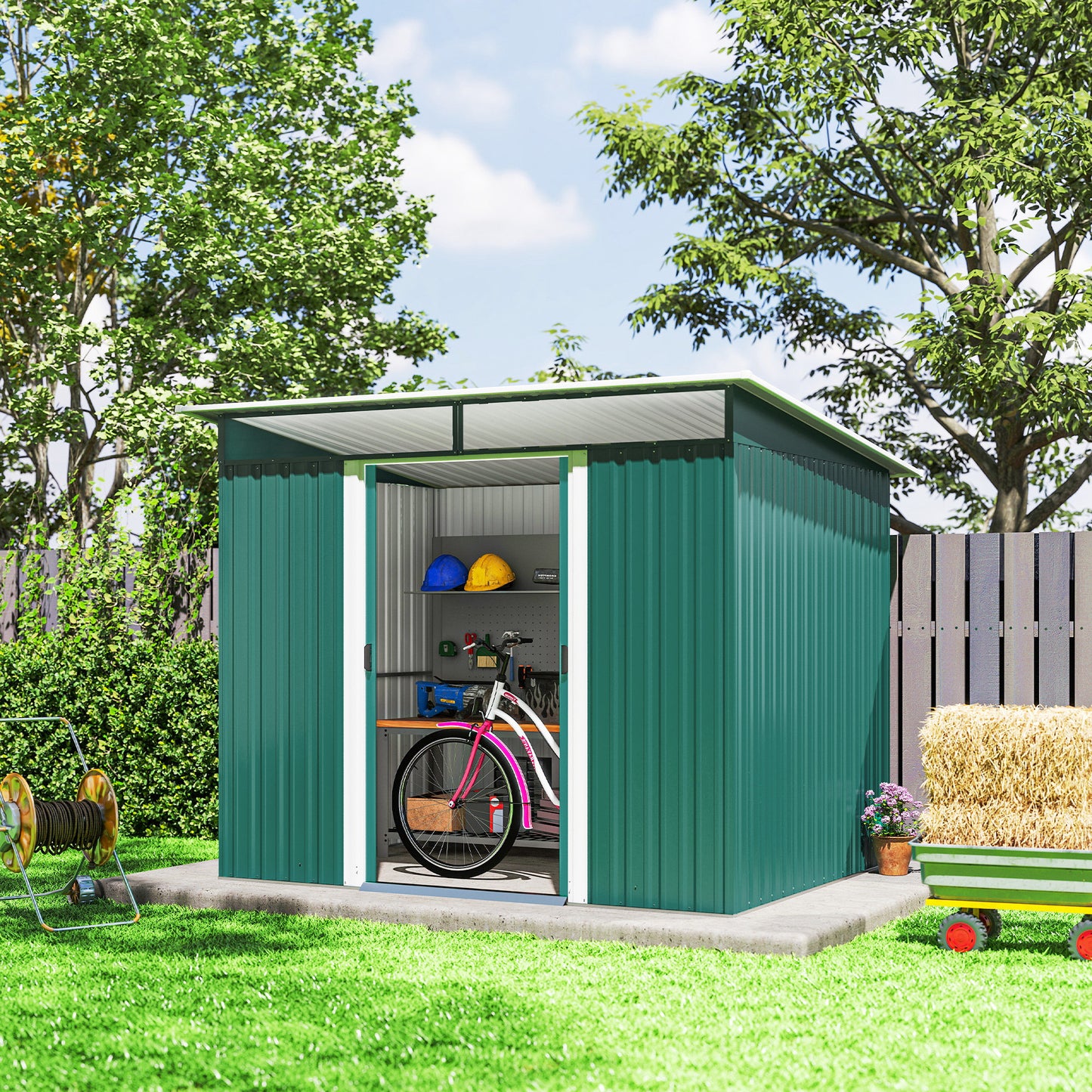 8.5 x 6ft Metal Shed with Lightsky Panels