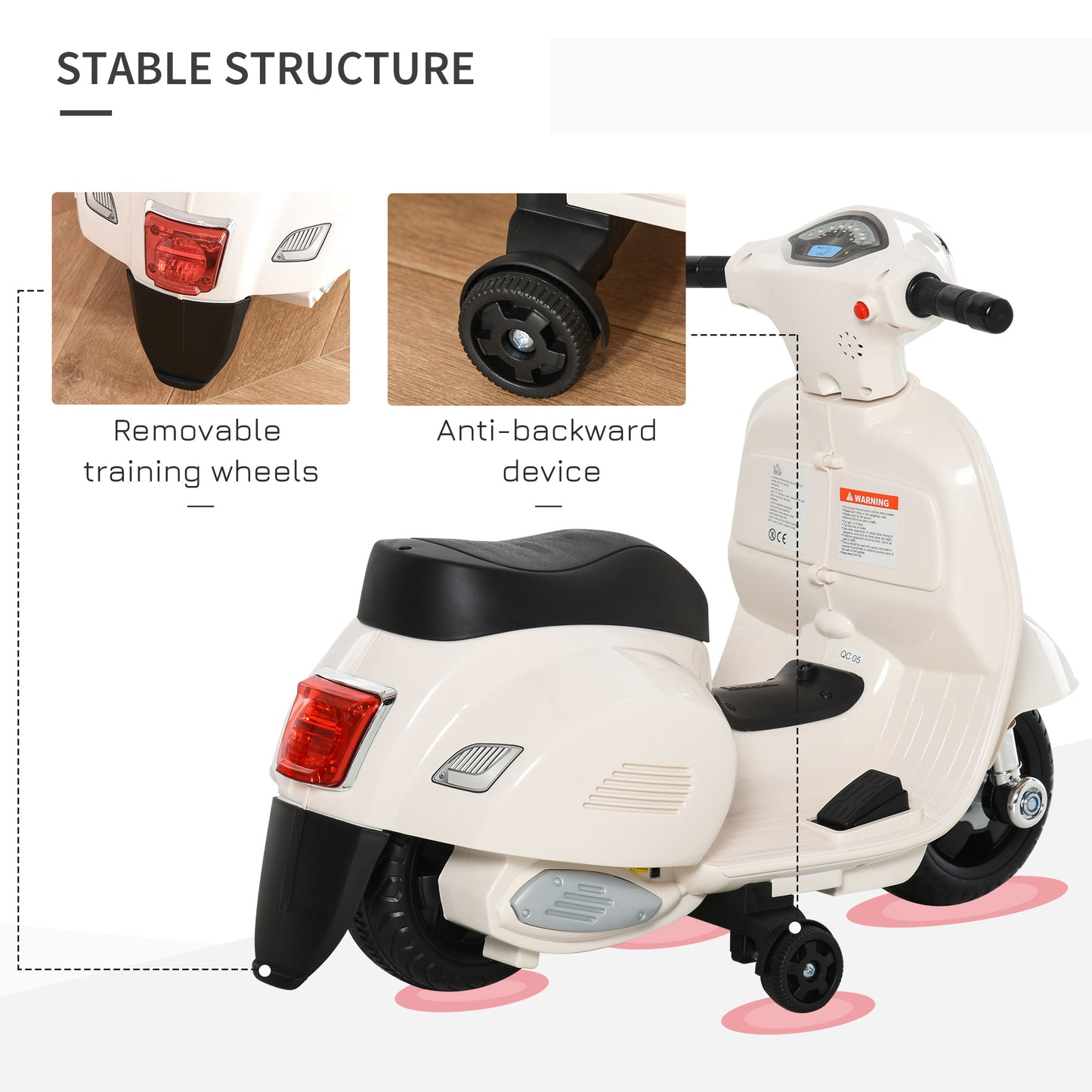 Vespa Licensed 6V Kids Electric Motorbike Ride On Motorcycle